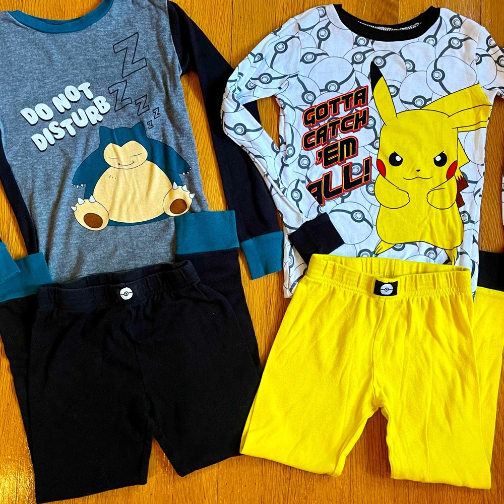 💤Pokémon Pajamas Pikachu & Snorlax Size 6 EUC